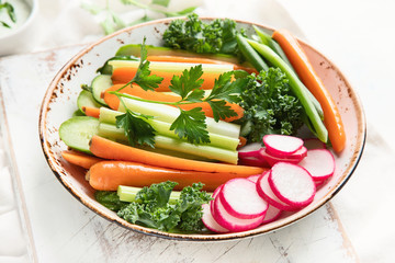 Healthy snacks. Fresh vegetables