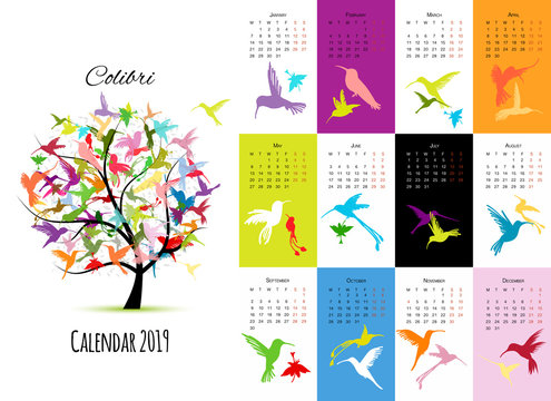 Colibri, calendar 2019 design