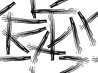 Brush painted of black ink on white background, Abstract seamless pattern