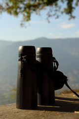 Binoculars during the hike 