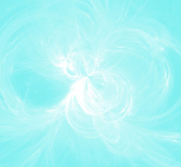 Fototapeta na wymiar White fractal pattern on blue background. Fantasy fractal texture. Digital art. 3D rendering. Computer generated image.