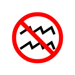 no, ban, stop Aquarius sign . Vector illustration