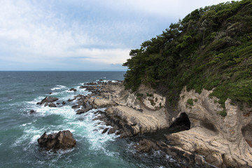 Rugged rocky and sea in Japan