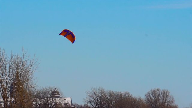 Winter Kite Surfing in Super Slow Motion