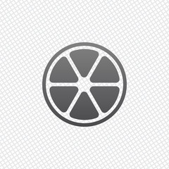 lemon slice icon. On grid background