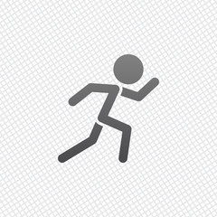 Fototapeta na wymiar running man. simple icon. On grid background