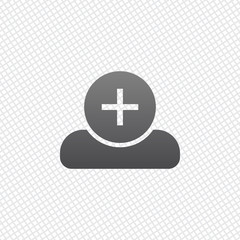 doctor, person with medical cross. On grid background