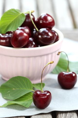 sweet cherries in a bowl