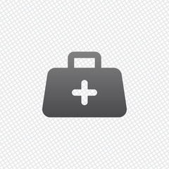 first-aid kit, simple icon. On grid background