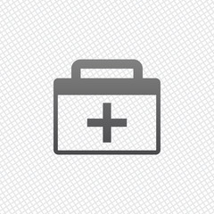 first-aid kit, simple icon. On grid background