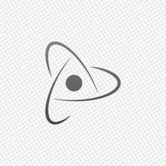 scientific atom symbol, abstract creative logo, simple icon. On - obrazy, fototapety, plakaty