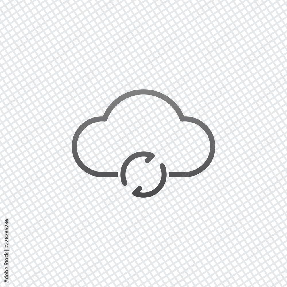 Poster outline update simple cloud icon. linear symbol with thin outlin