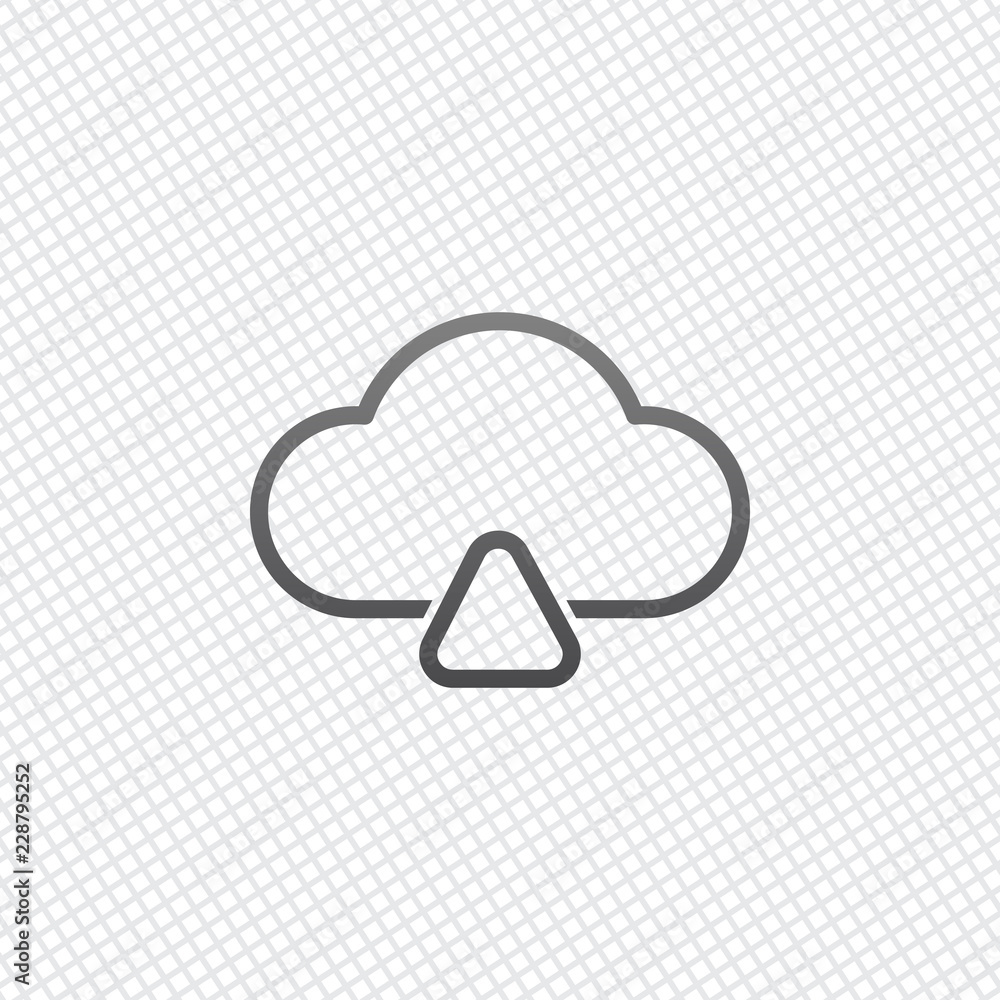 Poster outline upload simple cloud icon. linear symbol with thin outlin