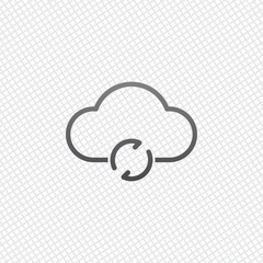 outline update simple cloud icon. linear symbol with thin outlin