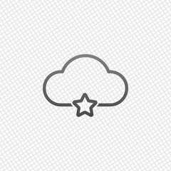 bookmark cloud database. linear symbol with thin outline. simple