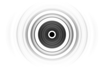 Abstract black rings sound waves oscillating on white background
