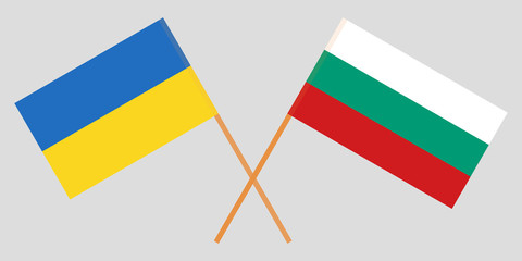 Bulgaria and Ukraine. The Bulgarian and Ukrainian flags. Official colors. Correct proportion. Vector