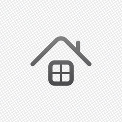 Simple house icon. On grid background