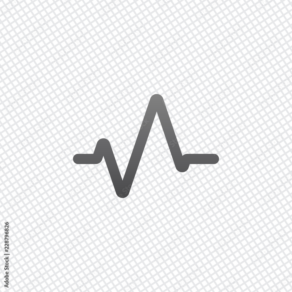 Poster simple pulse icon. on grid background