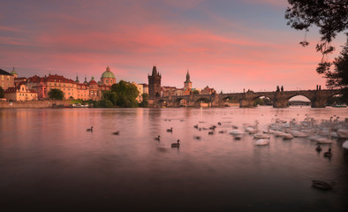 Charles Bridge in the Old Town of Prague, Czech Republic