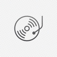 Retro vinil, record player, cd player. On grid background