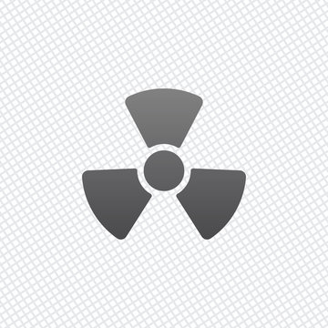 Radiation simple symbol. Radioactivity icon. On grid background