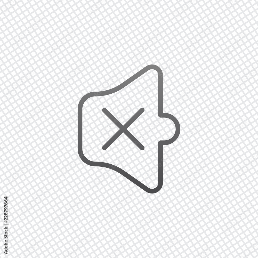 Poster simple volume mute. linear, thin outline. on grid background