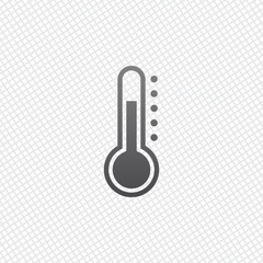 Simple thermometer icon. On grid background
