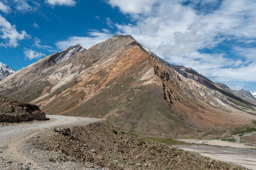 Beautiful landsacpe on the way to Zanskar road at Himalaya Range, Zanskar Range, Pensi La, Jammu and Kashmir.