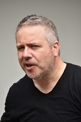 Fototapeta premium Insane Unshaven Caucasian Male Person