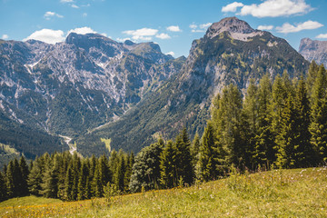 Fototapeta premium Beautiful alpine view at the Zwoelferkopf summit - Pertisau - Tyrol - Austria