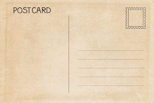Back of vintage blank postcard with dirty stain