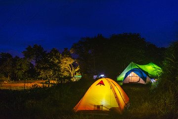 Camping in the mountains Thailand.