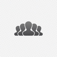 Team, few person. On grid background