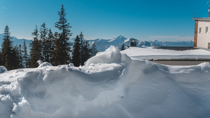 Fototapeta na wymiar Beautiful alpine winter view at Bad Reichenhall - Bavaria - Germany