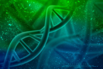 3d render of dna structure, abstract background