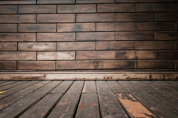 Old dark brown wood wall