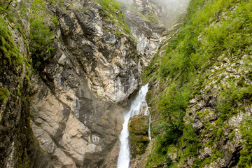 Savica waterfal near Bohinj lake in Slovenia