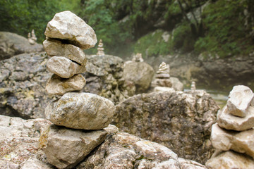 Path through forest to the Savica waterfall in Triglav national park - Slovenia
