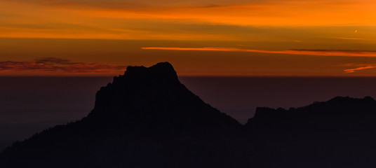 Beautiful sunrise at Feuerkogel summit - Ebensee - Salzburg - Austria