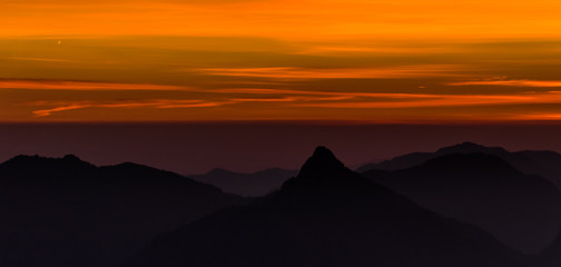 Beautiful sunrise at Feuerkogel summit - Ebensee - Salzburg - Austria