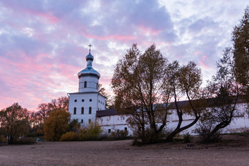 Fototapeta na wymiar Veliky Novgorod. Yuriev Monastery. Church of St. Michael the Archangel