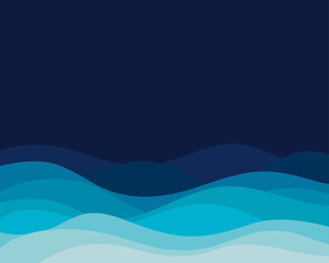 Blue ocean wave curve sea concept abstract vector background