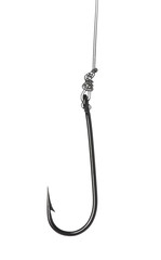 Fishing hook on white background. Angling equipment