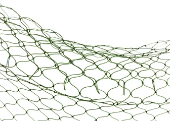 Gordijnen Fishing net on white background, closeup view © New Africa