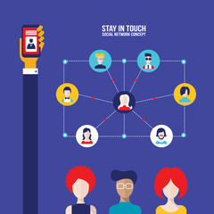 Social network and teamwork Successful business concept Vector illustration