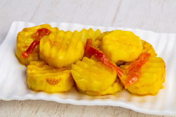 Tasty steamed zucchini