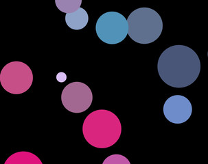 Pink, blue, violet  confetti circle decoration for Christmas poster background. Bokeh lights effect vector.