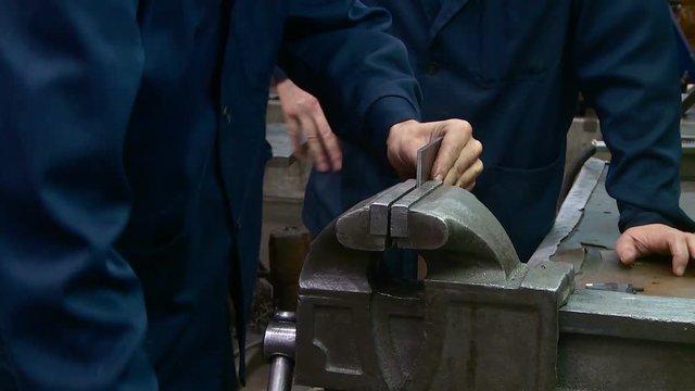 work fitter toolmaker at the factory