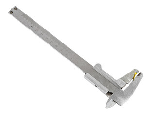 old steel callipers measures brass screw isolated